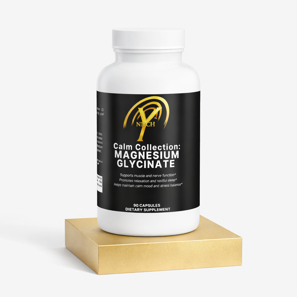 NDCH Magnesium Glycinate supplement bottle 90 capsules for sleep and relaxation
