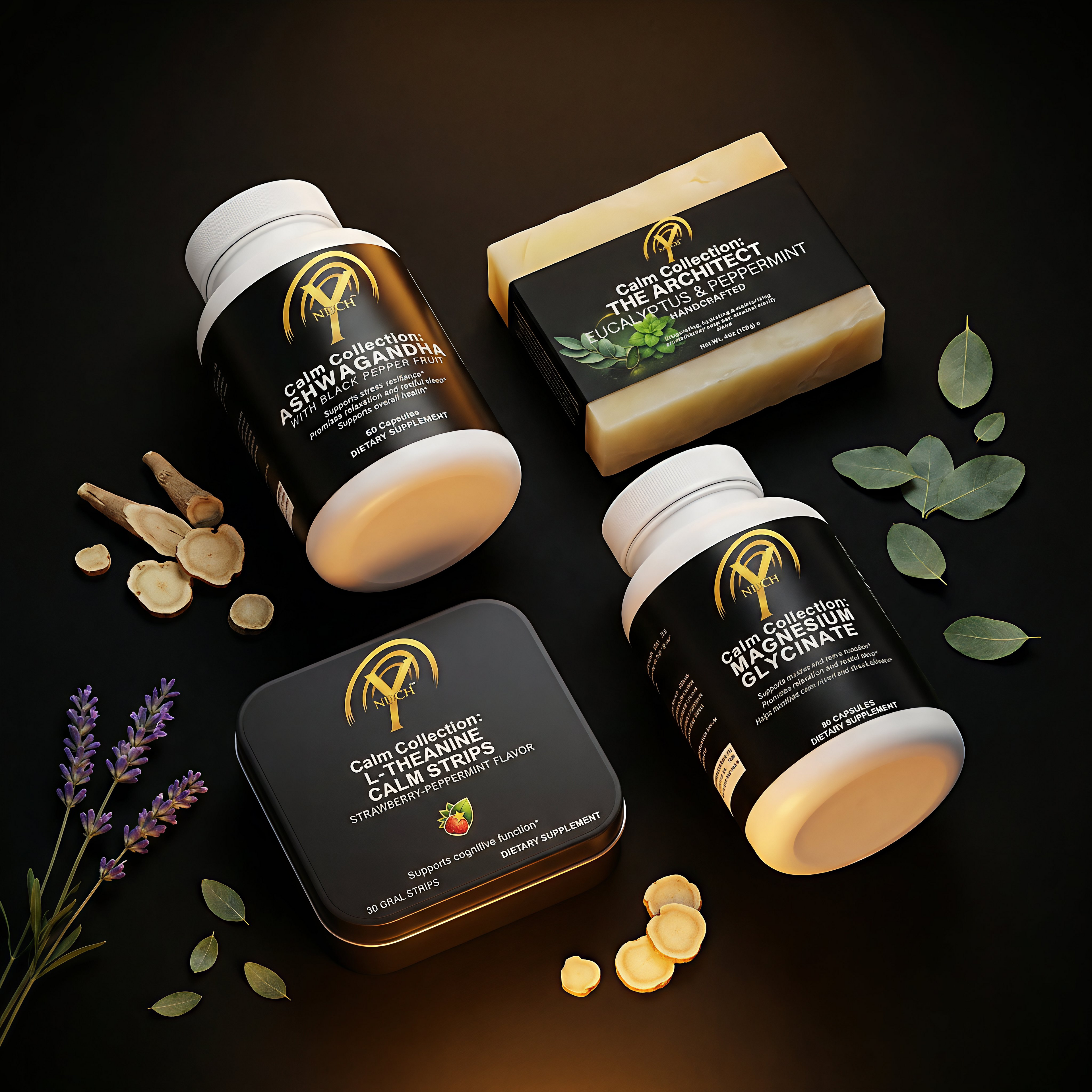 NDCH™ The Calm Foundation physician-curated calm supplement and wellness bundle